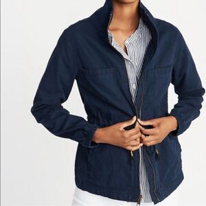 Old Navy Blue Utility Jacket with Structured Shoulders
